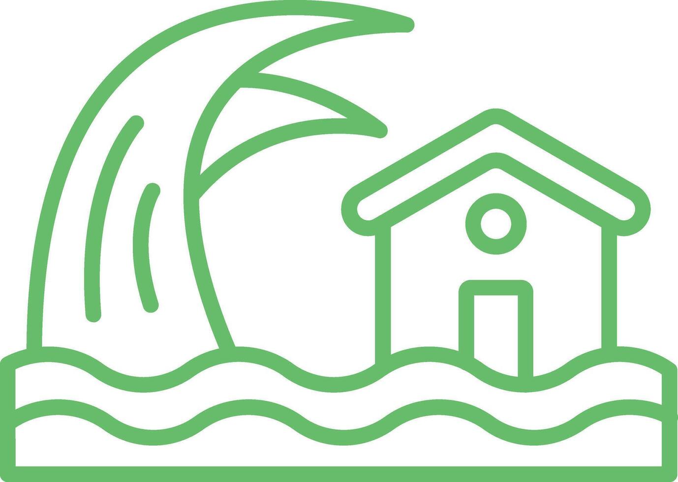 Tsunami Line Icon vector