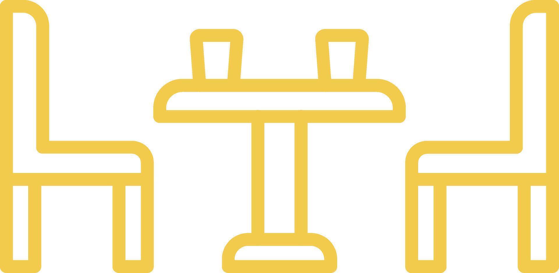 Dining table Line Icon vector