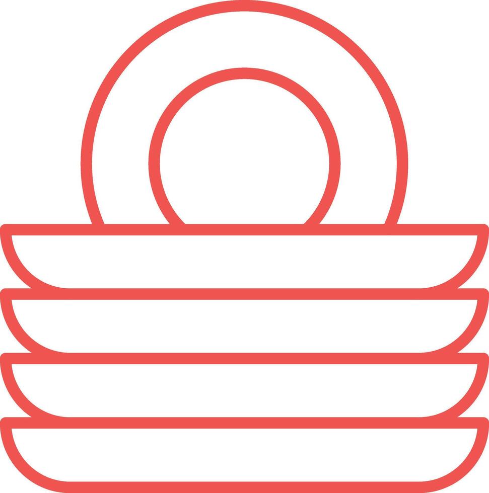 Plates Line Icon vector