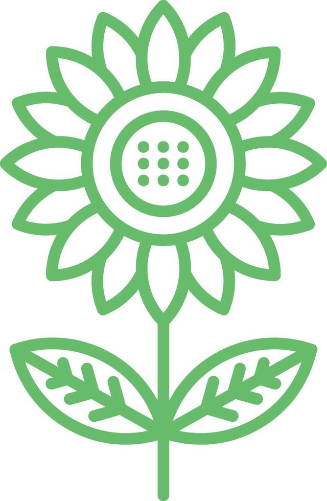 Sunflower Line Icon vector