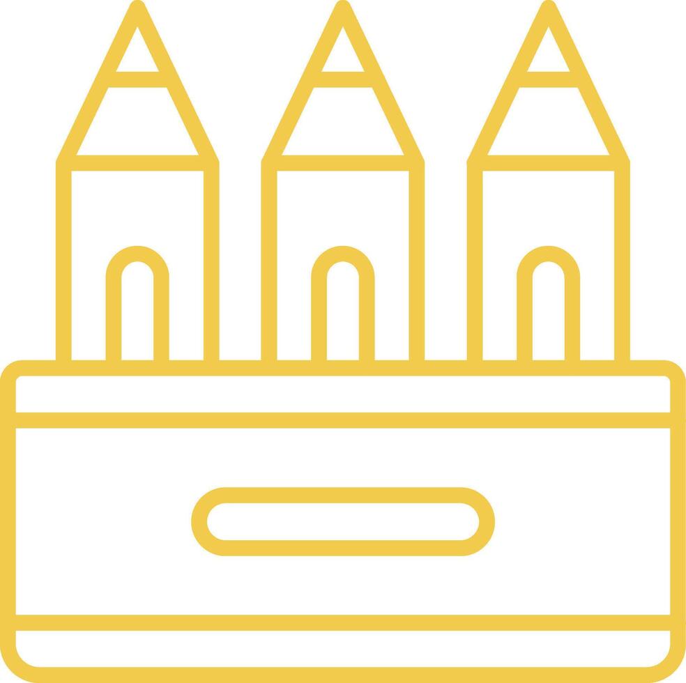 Crayons Line Icon vector