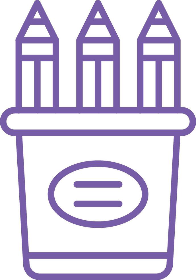Pencil holder Line Icon vector