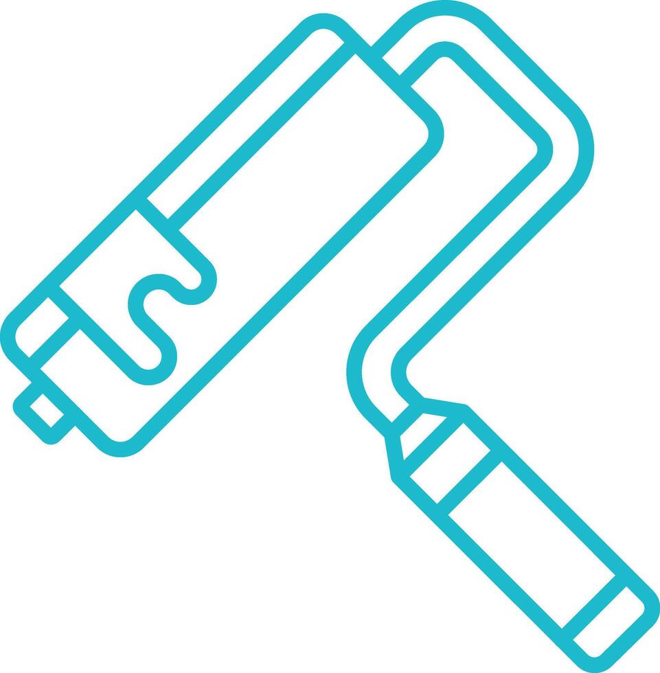Paint roller Line Icon vector