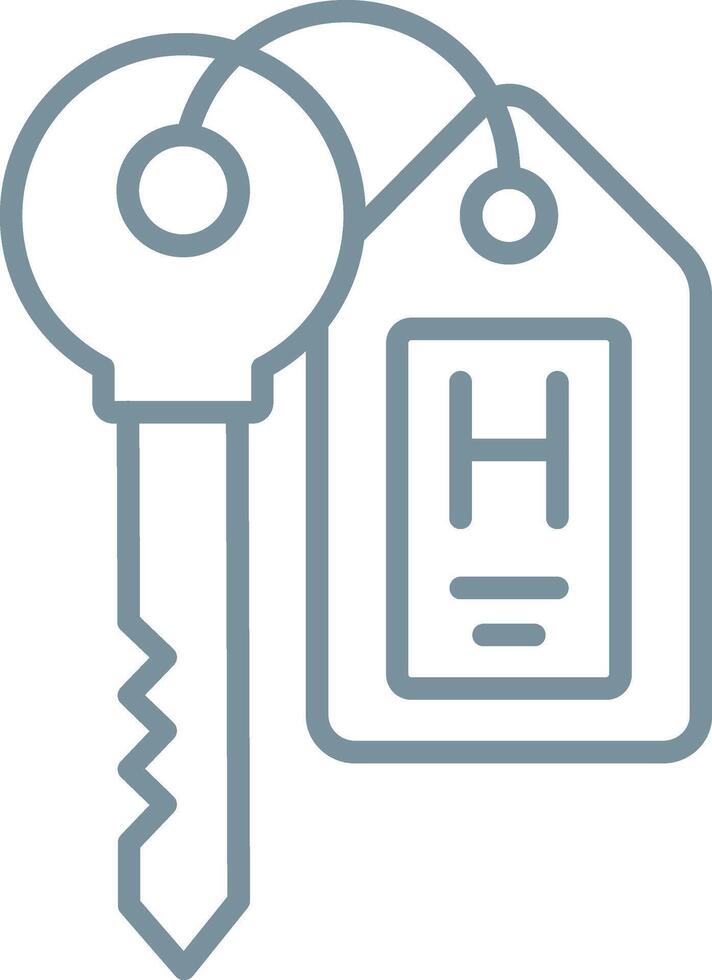 Room Key Line Icon vector