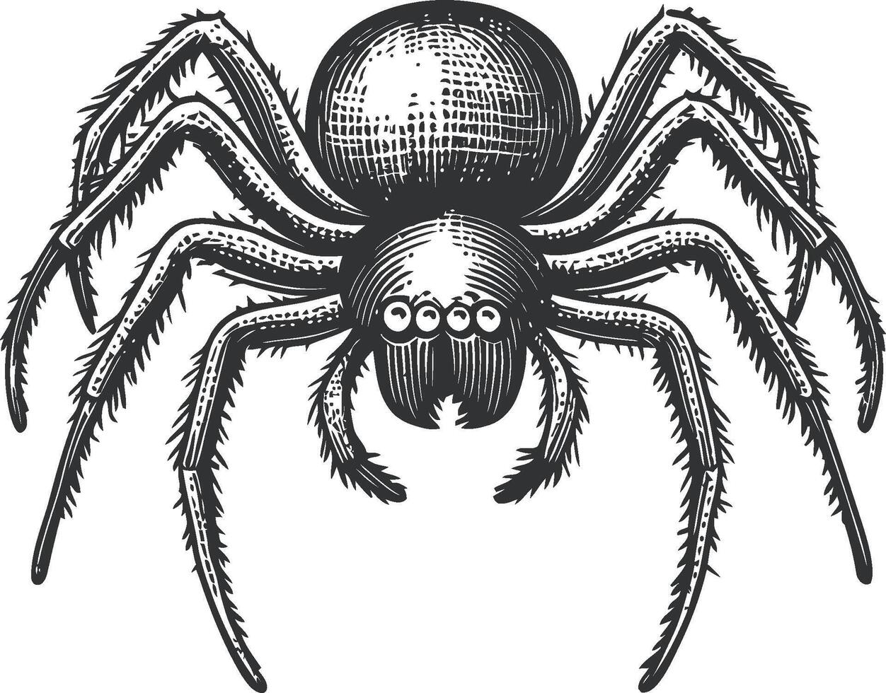 Detailed Vintage Illustration of a Spider with Intricate Textures vector