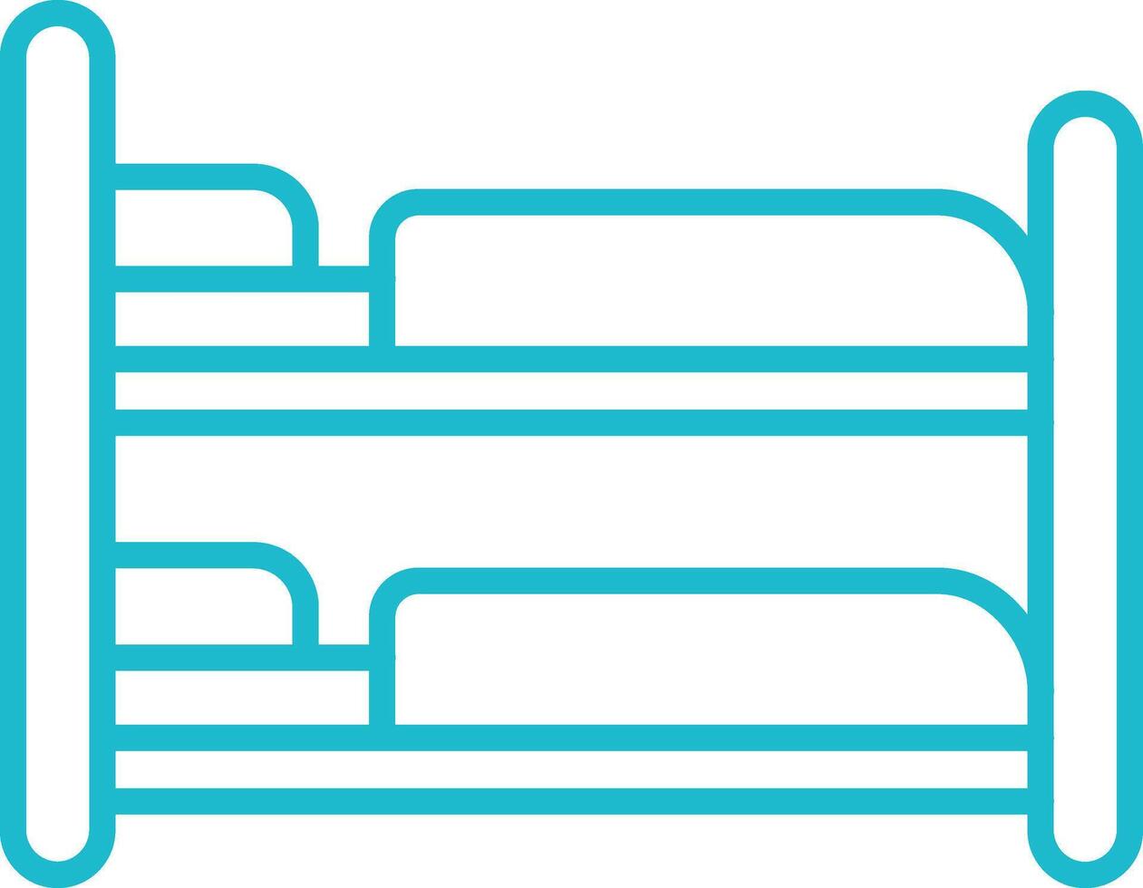 Bunk Bed Line Icon vector