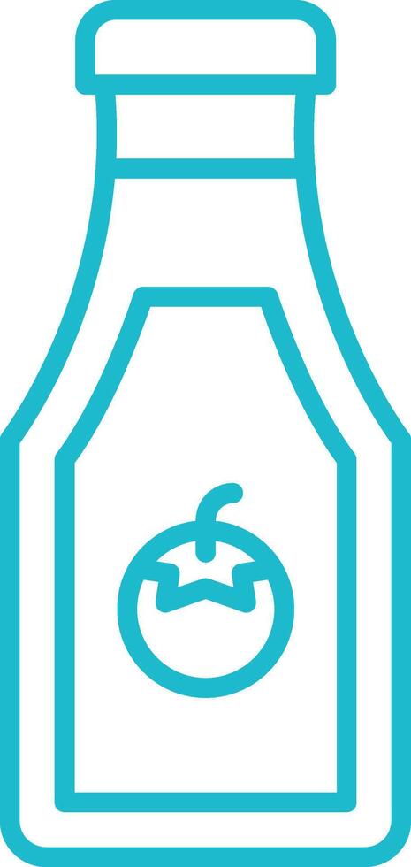 Ketchup Bottle Line Icon vector