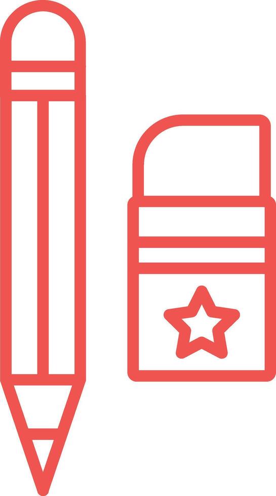Pencil and eraser Line Icon vector