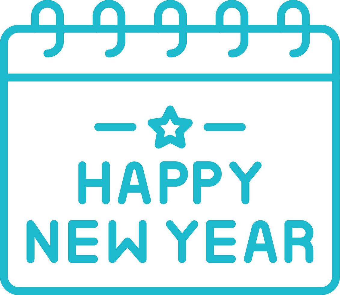 Happy New Year Line Icon vector
