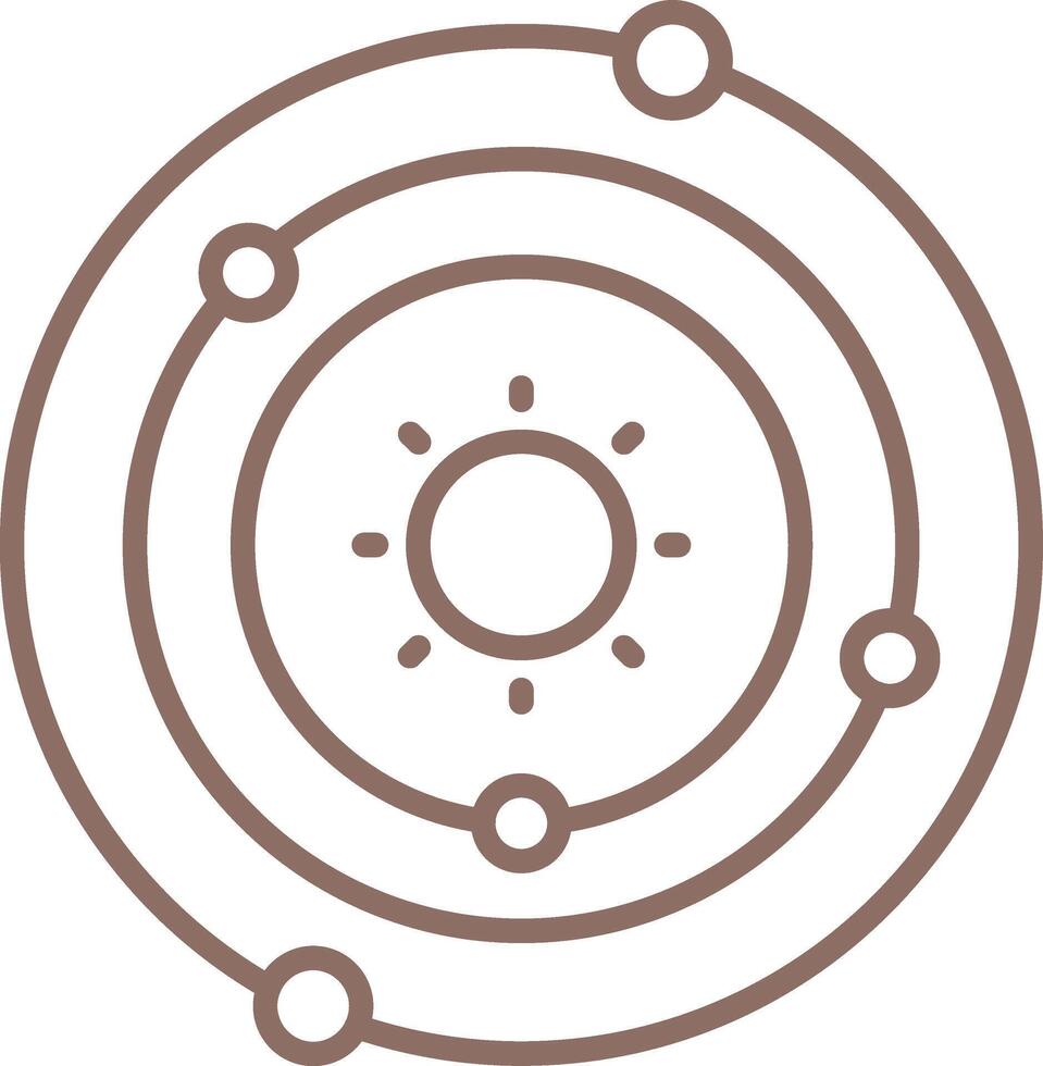 Solar System Line Icon vector