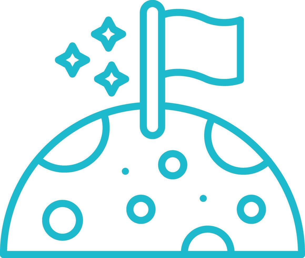 Moon Landing Line Icon vector