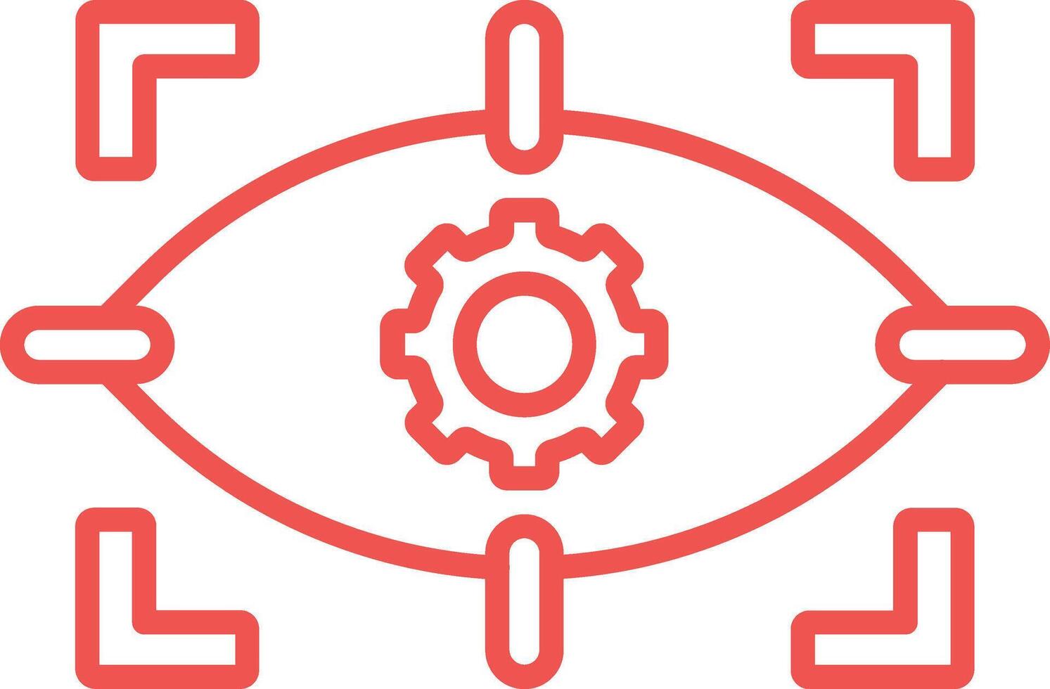 Eye Scanner Line Icon vector