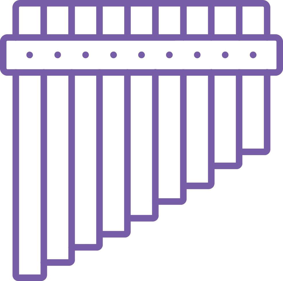 Pan Flute Line Icon vector