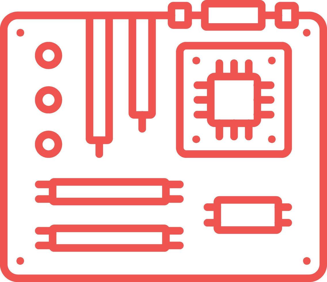 Motherboard Line Icon vector