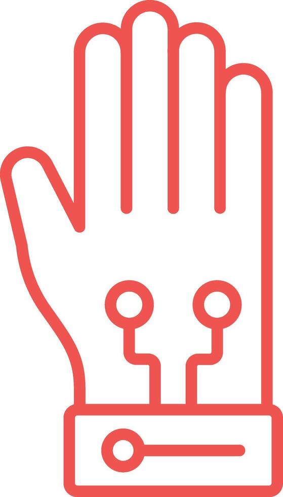 Wired Glove Line Icon vector