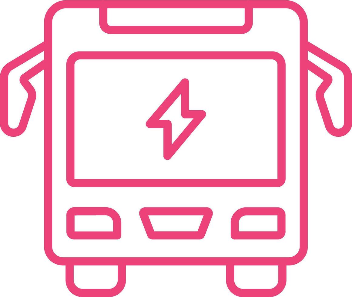 Electric Bus Line Icon vector