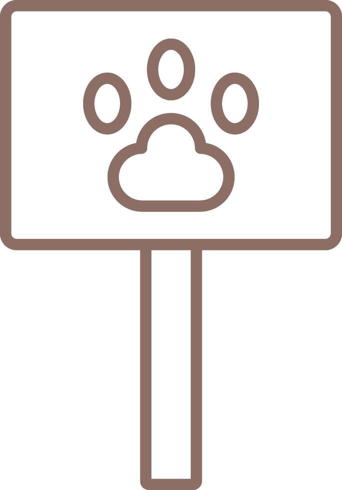 Paw Print Line Icon vector