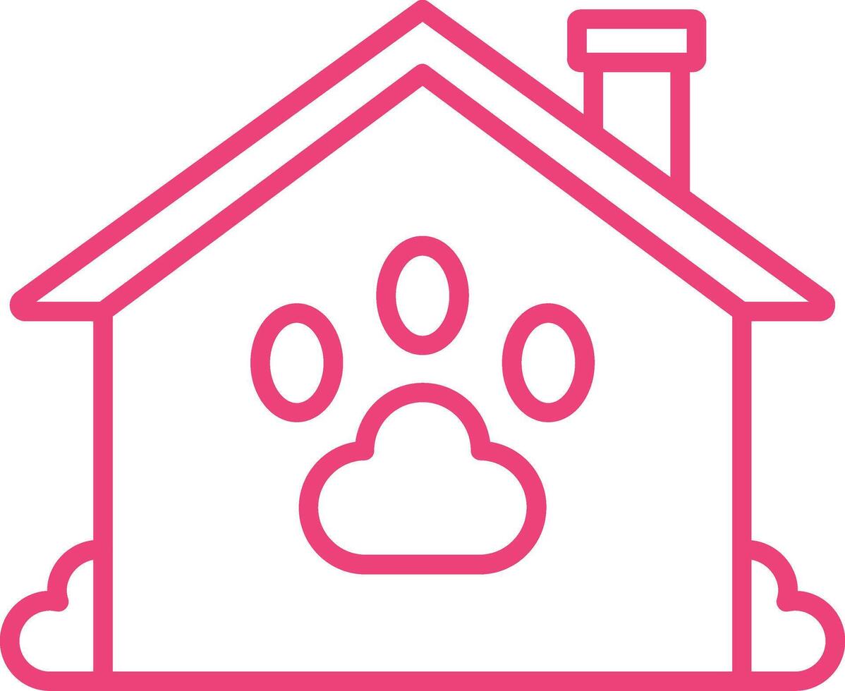 Pet House Line Icon vector