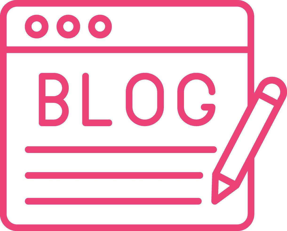 Blogging Line Icon vector