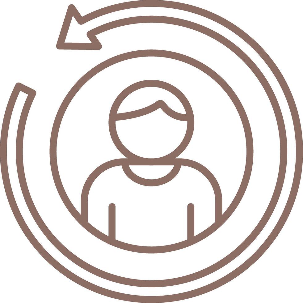 Returning Visitor Line Icon vector