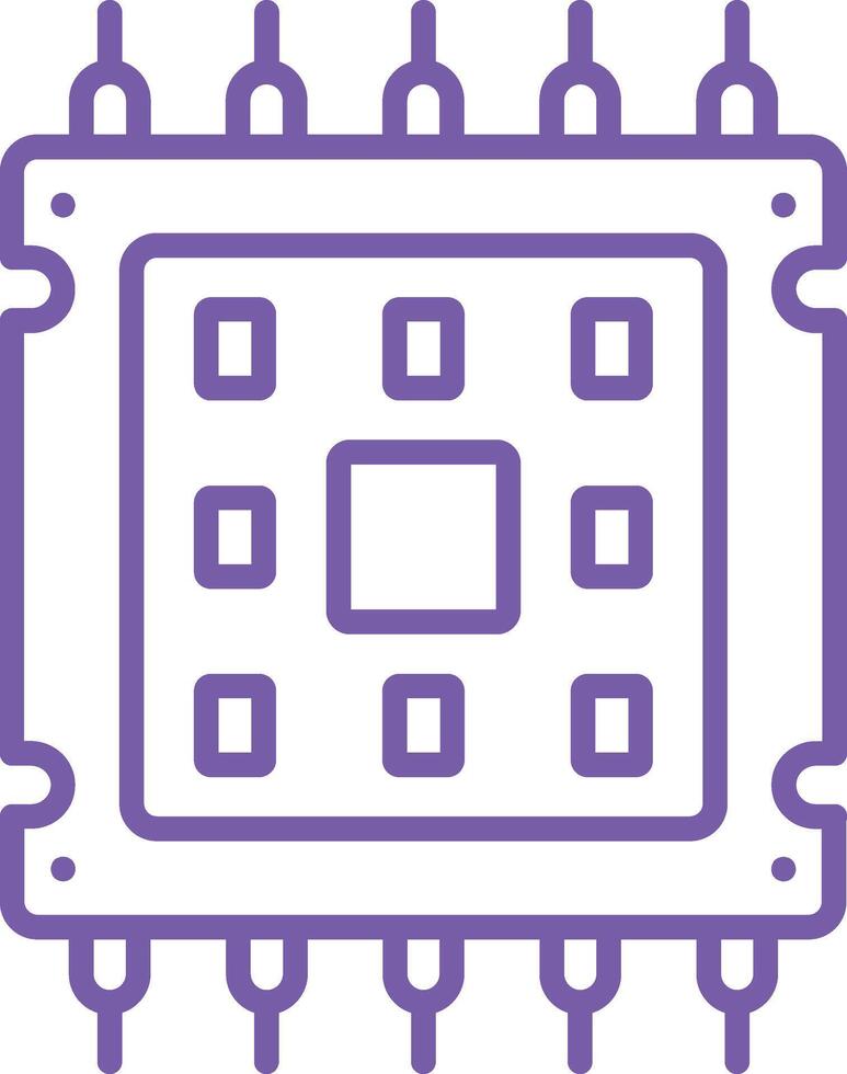 Microprocessor Line Icon vector