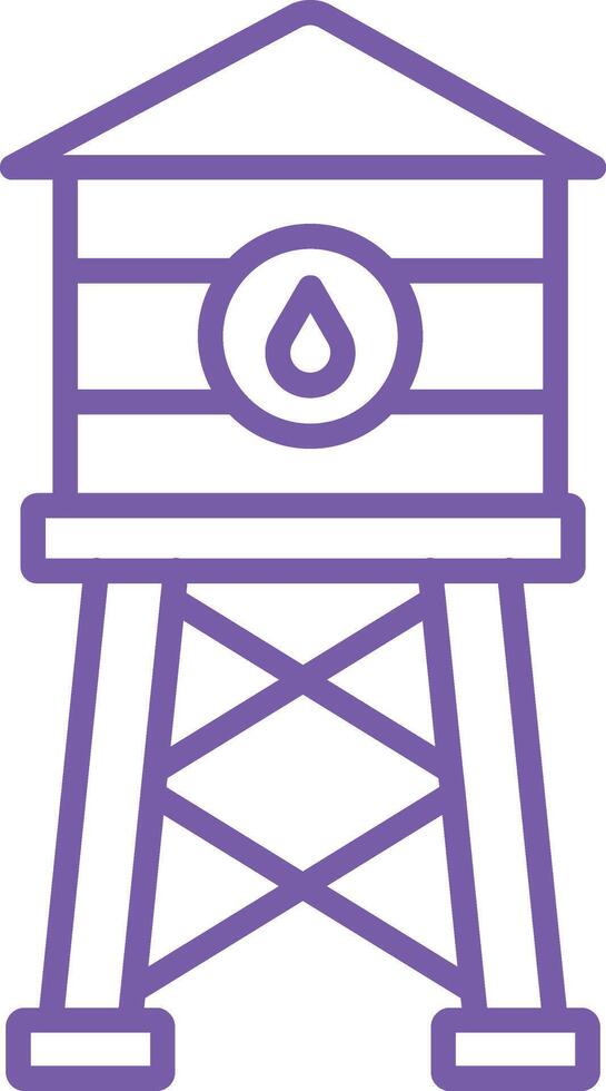 Water Tower Line Icon vector