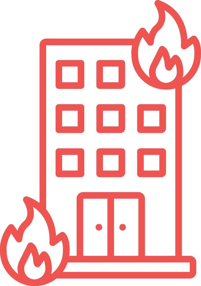 Building Fire Line Icon vector
