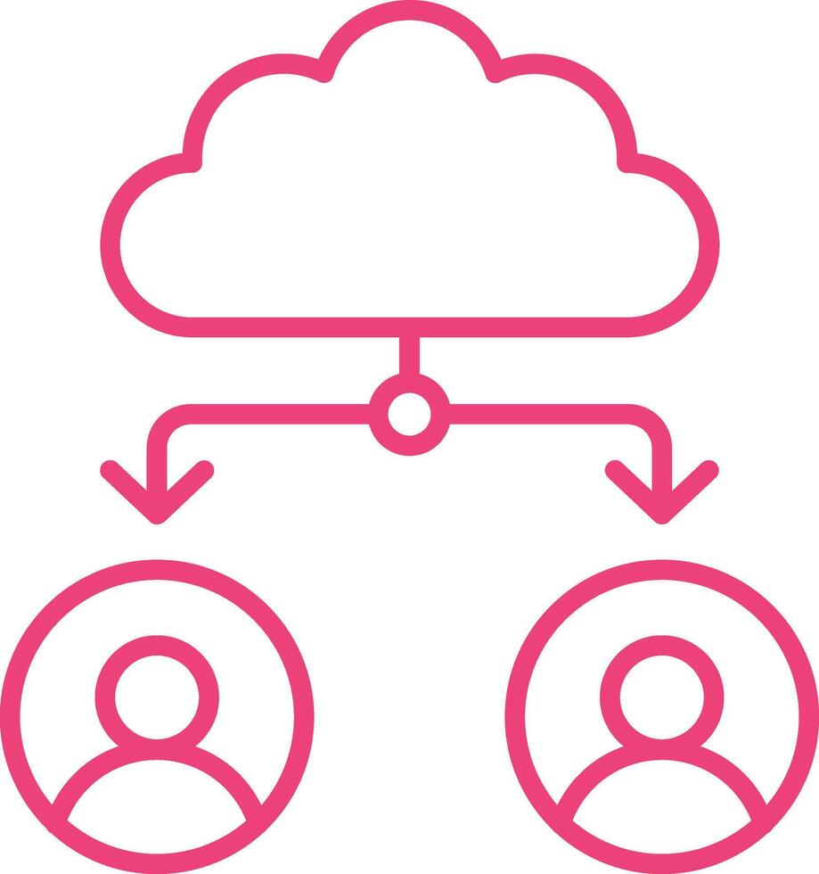 Cloud Sharing Line Icon vector