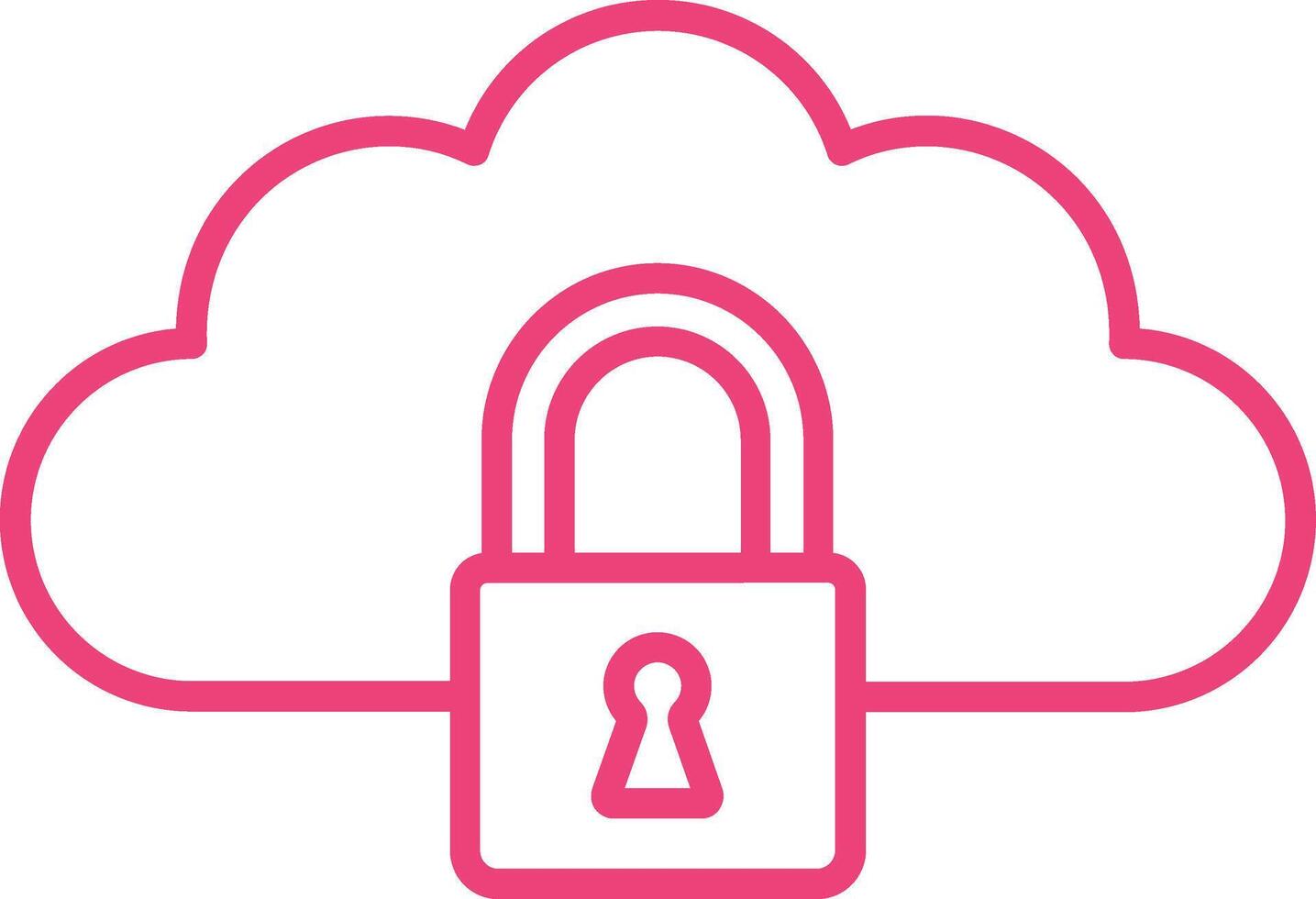 Cloud Lock Line Icon vector