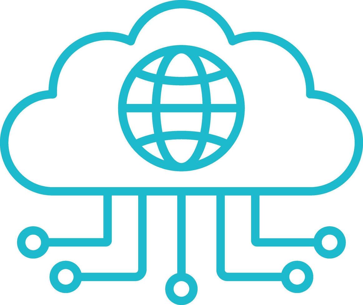 Cloud Network Line Icon vector