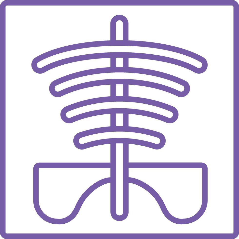 X Ray Line Icon vector