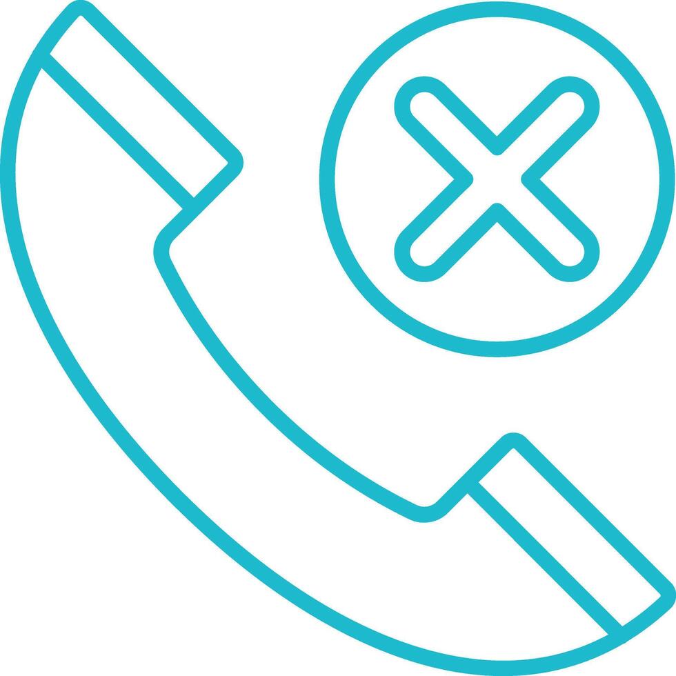 Call Missed Line Icon vector