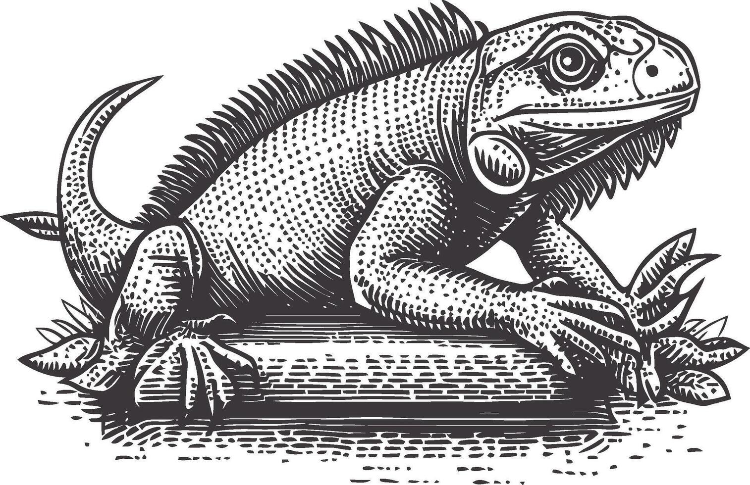 Detailed Illustration of a Stylized Iguana with Intricate Patterns vector