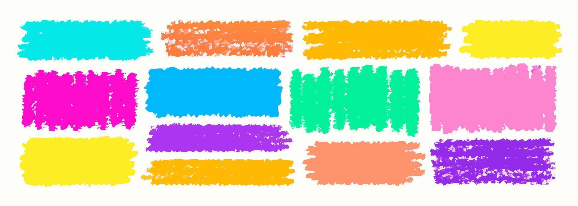 Colorful Pastel Crayon Texture Swatches vector