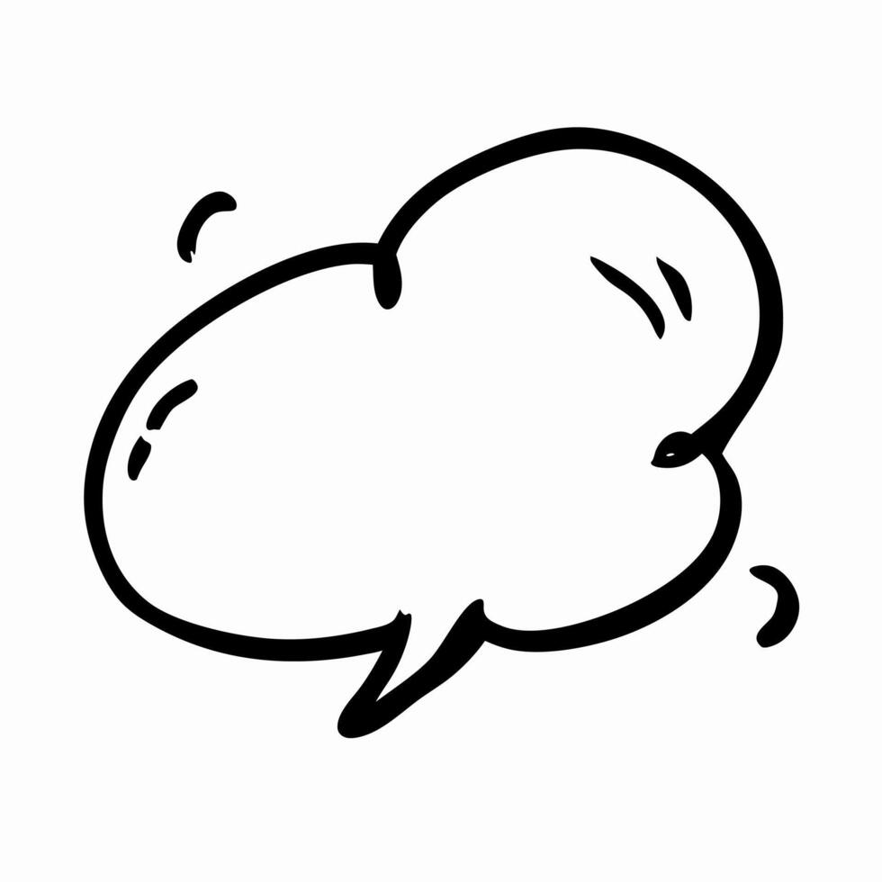 Hand drawn speech bubble, blank comic text box vector