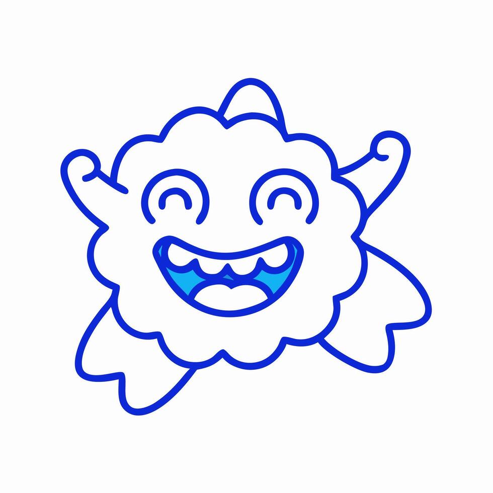 Happy Cloud Monster Cartoon Character Design vector