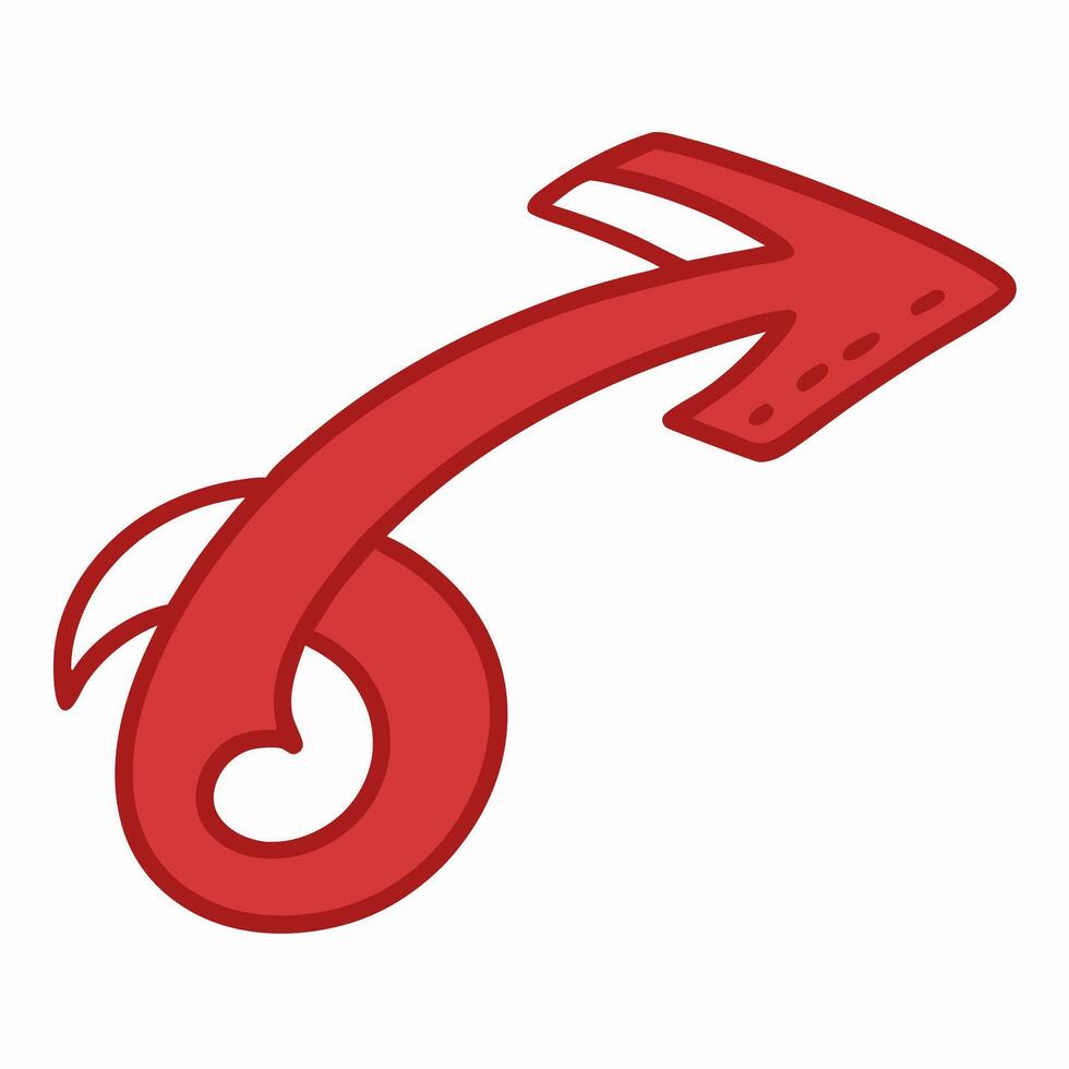 Red Swirling Arrow Design Element, Illustration vector