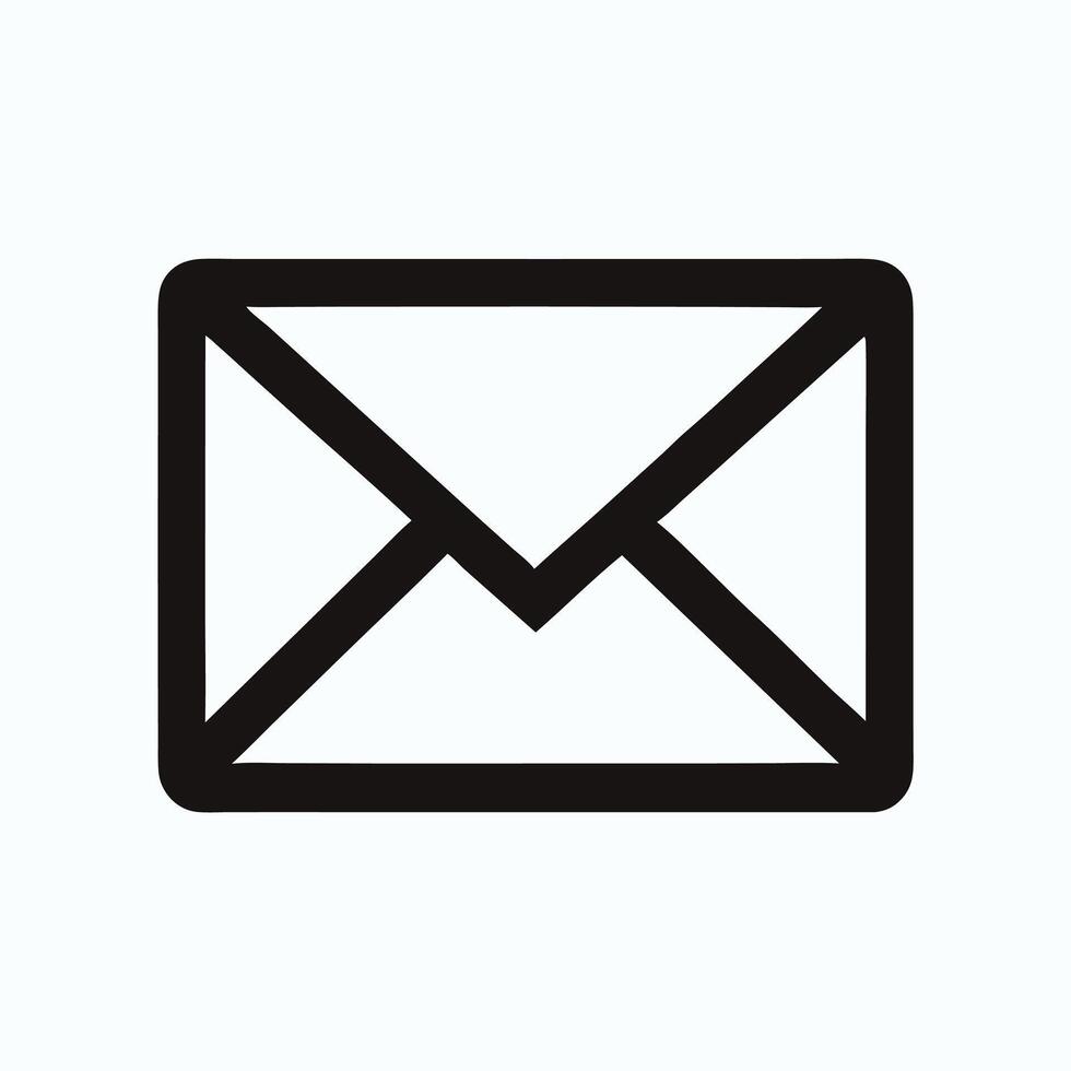 Black Envelope Icon, Mail Symbol, Message Graphic vector