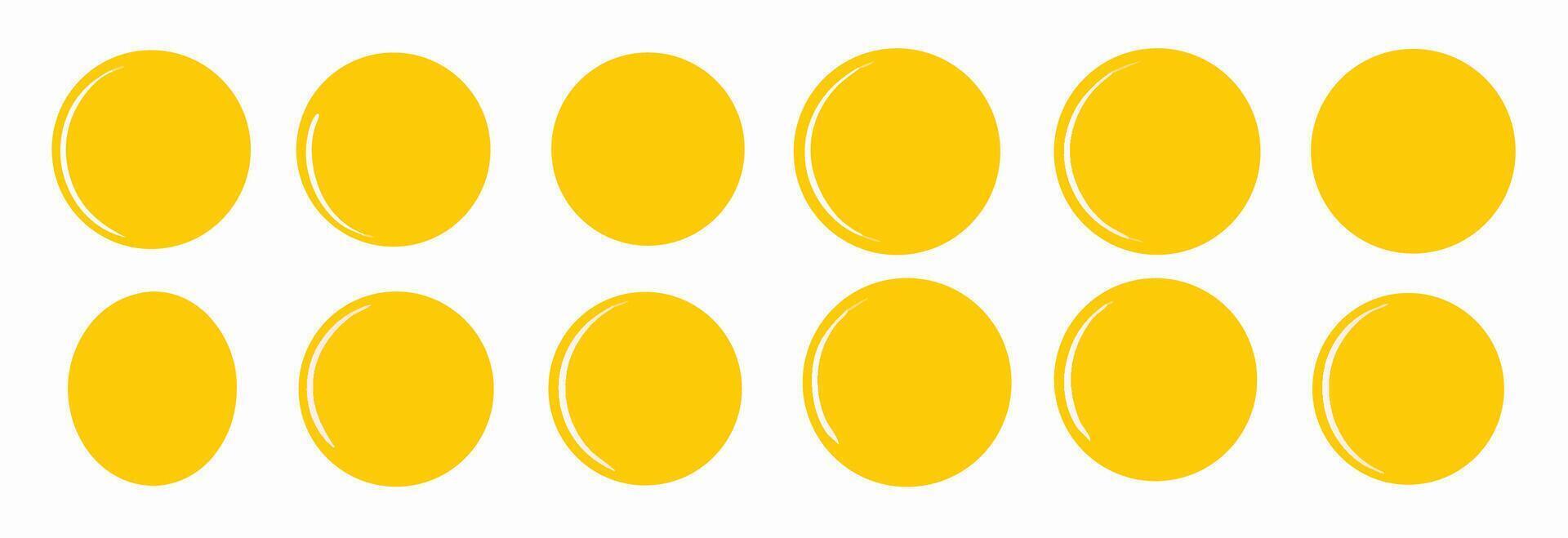 Twelve Yellow Circle Placeholders Graphic Design Elements vector