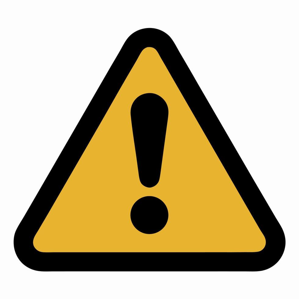 Yellow Triangle Warning Sign Exclamation Mark Icon vector