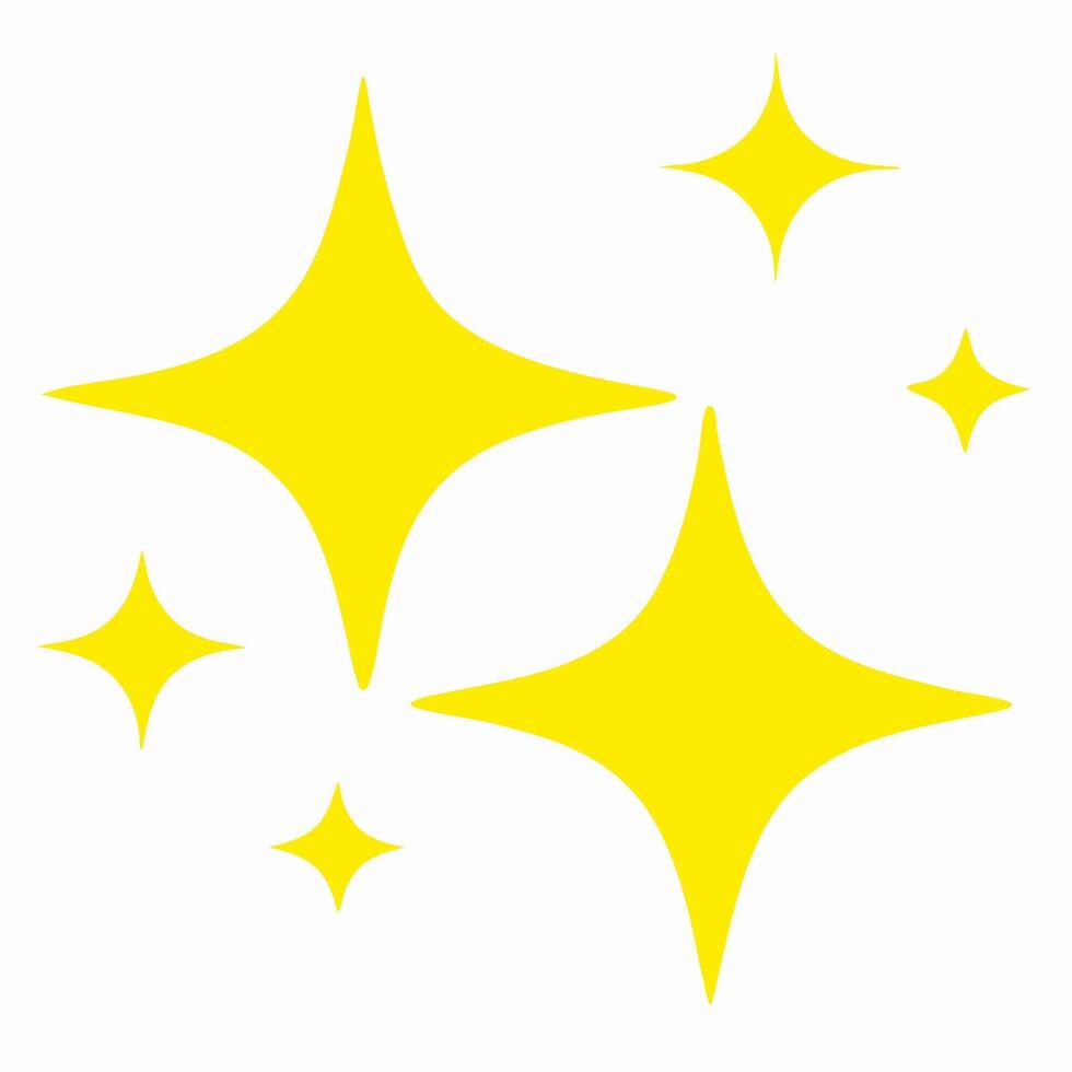 Yellow Sparkling Stars Clipart, Bright Shiny Starburst Graphic Design Element vector