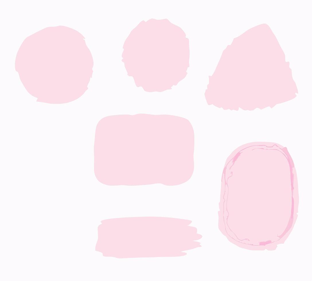 Pink Abstract Shapes Hand Painted Watercolor Style vector