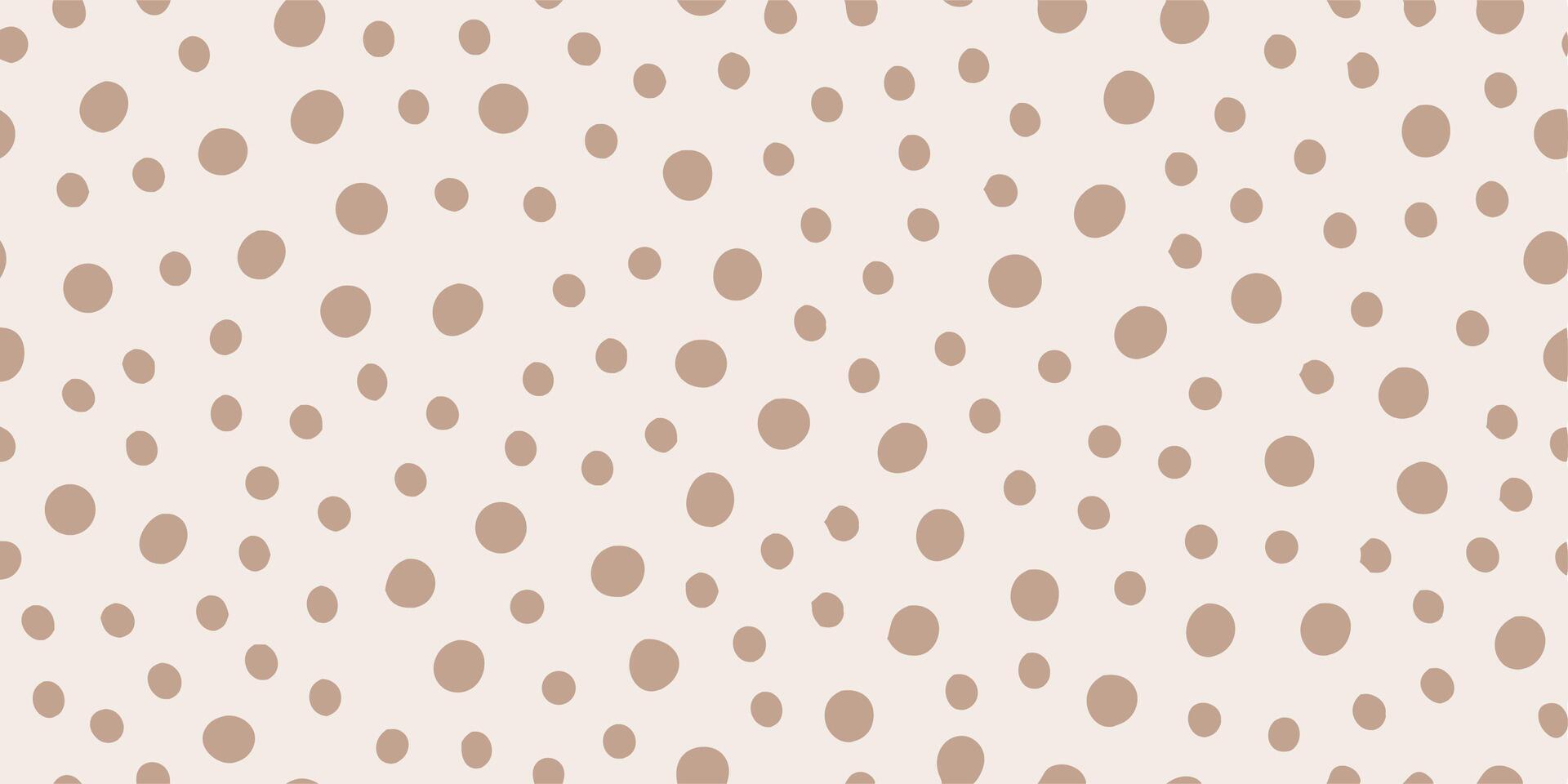 Beige and Brown Hand Drawn Polka Dot Pattern vector