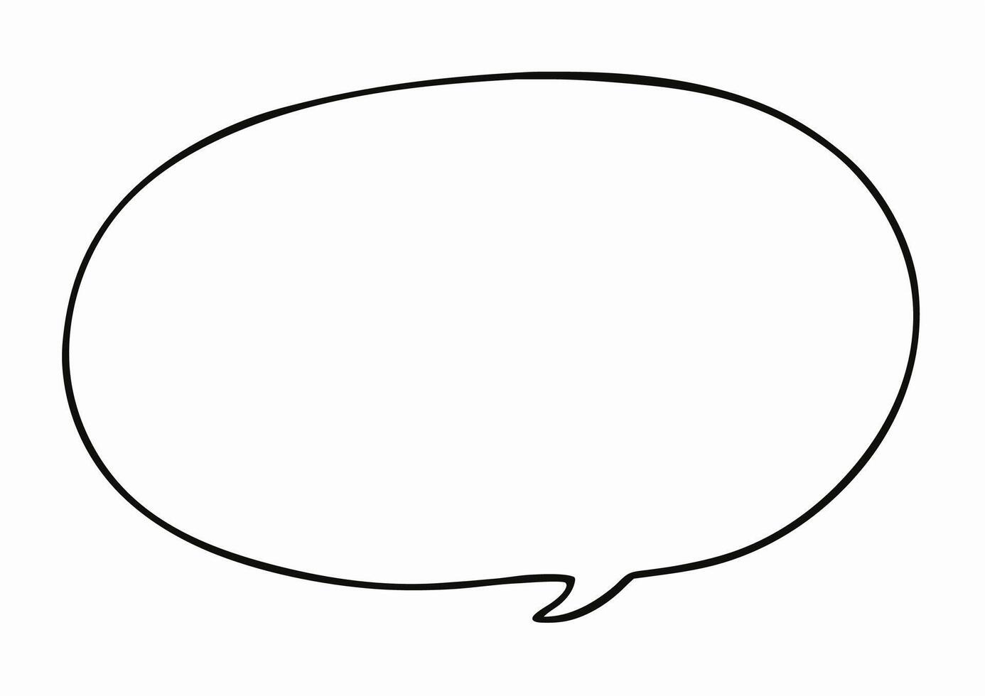 Blank Hand Drawn Speech Bubble Outline, Simple Comic Style vector