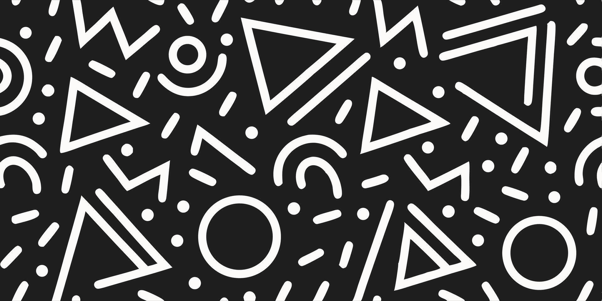 Abstract Geometric Black and White Pattern Seamless Texture vector