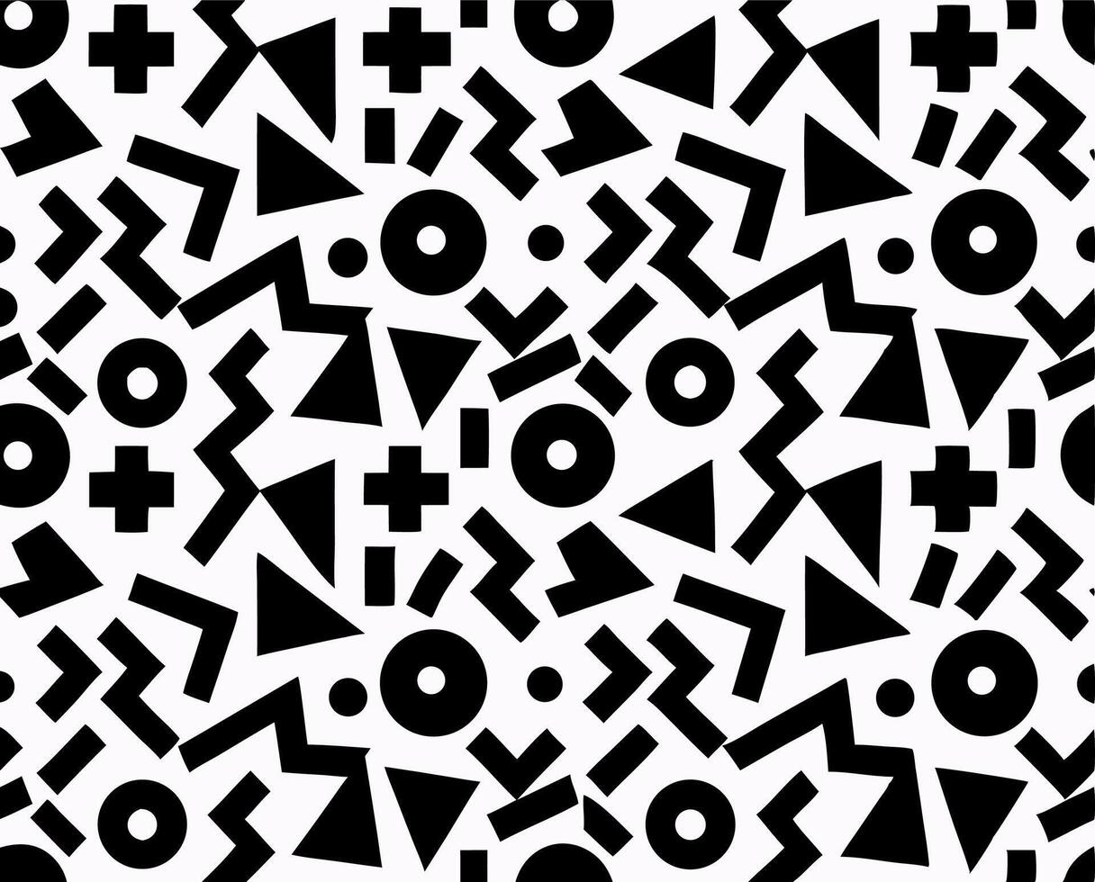 Abstract Black and White Geometric Seamless Pattern vector