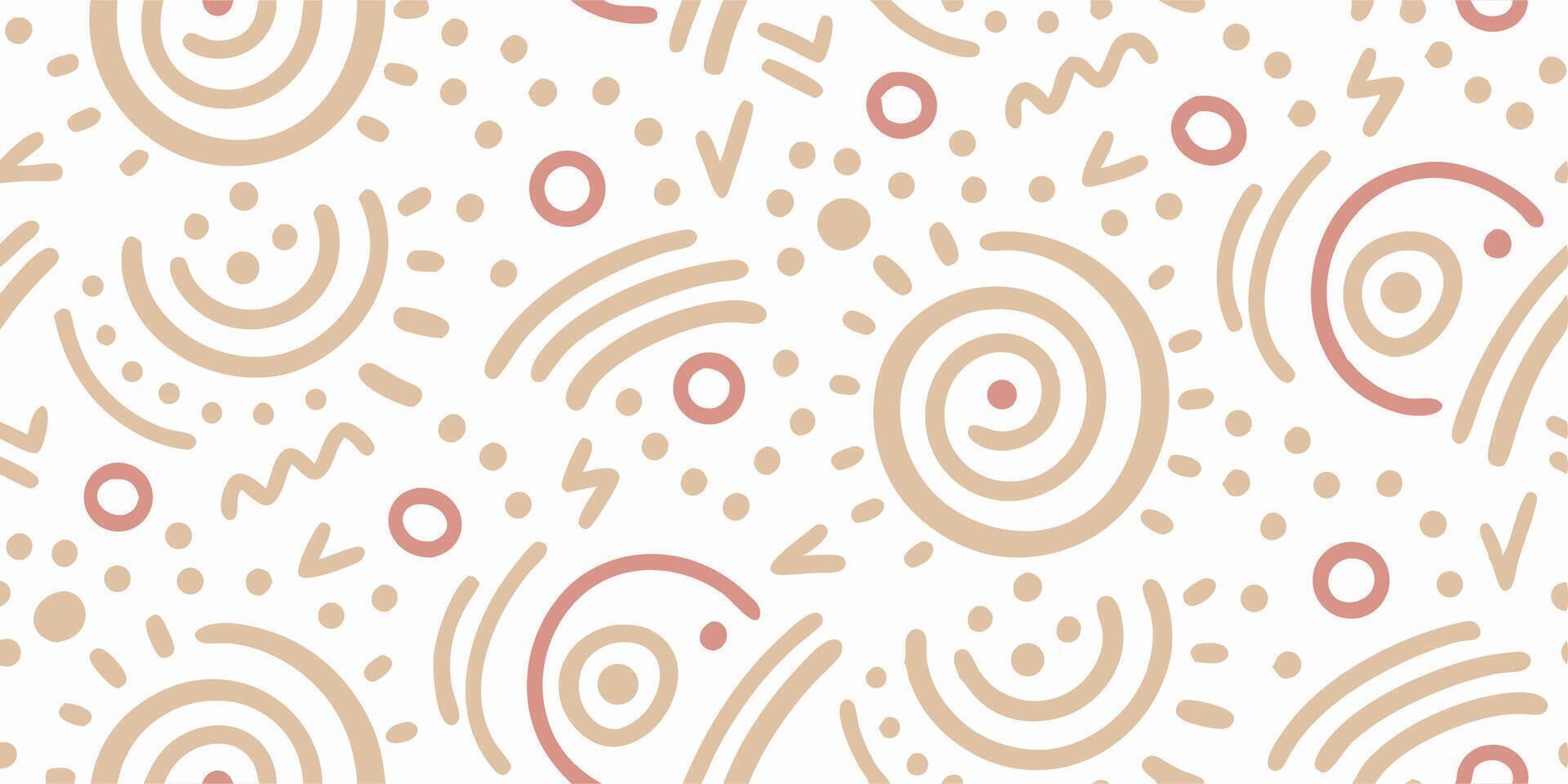 Abstract Beige and Pink Hand Drawn Pattern Background vector