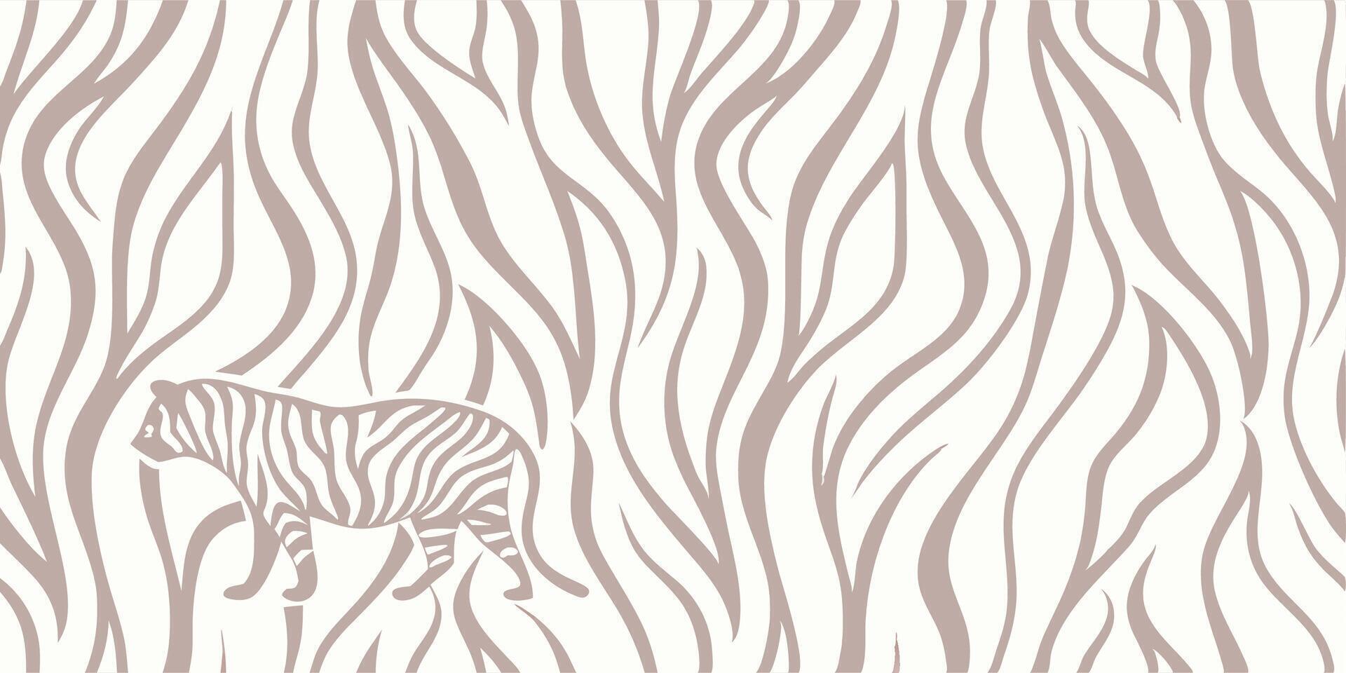 Zebra Print Pattern Background with Zebra Silhouette vector
