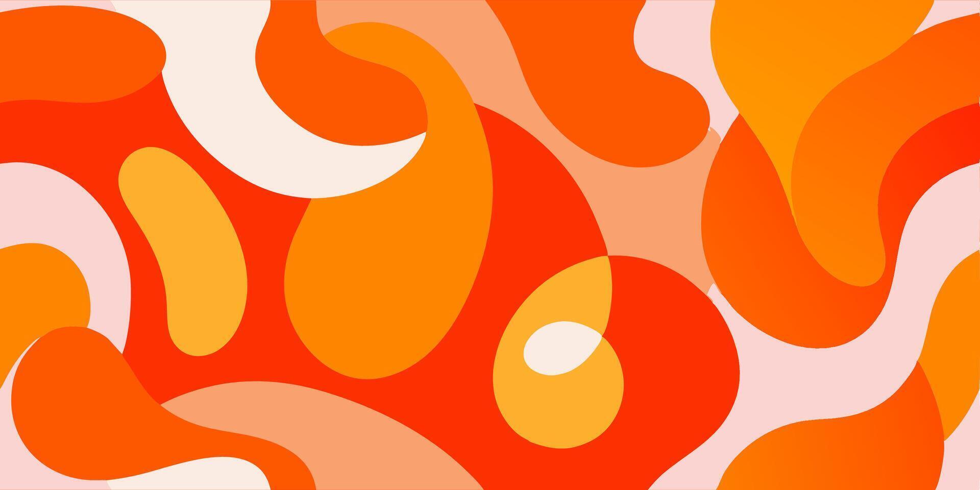 Abstract Orange and White Fluid Shapes Background vector