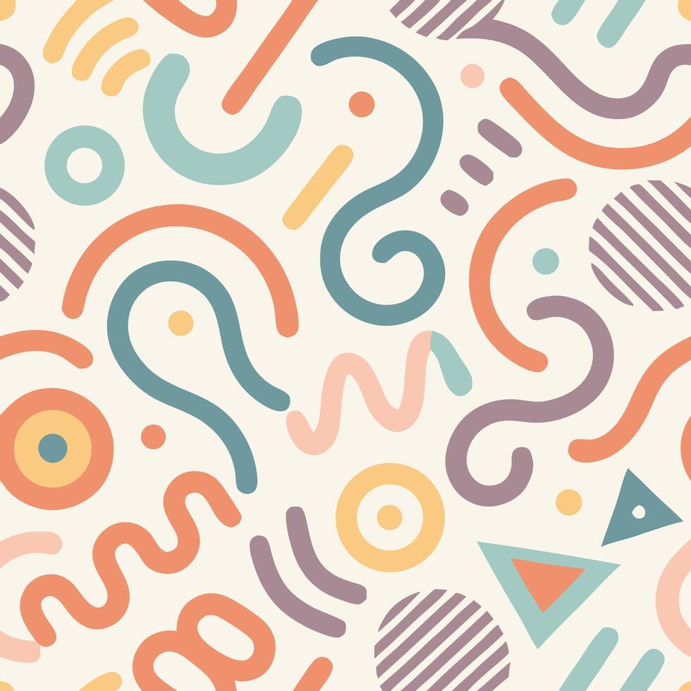 Abstract Pastel Geometric Seamless Pattern Background vector
